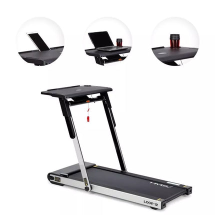 HMS LOOP12 MULTI Electric Treadmill with Desk 1-12 km/h, Gray