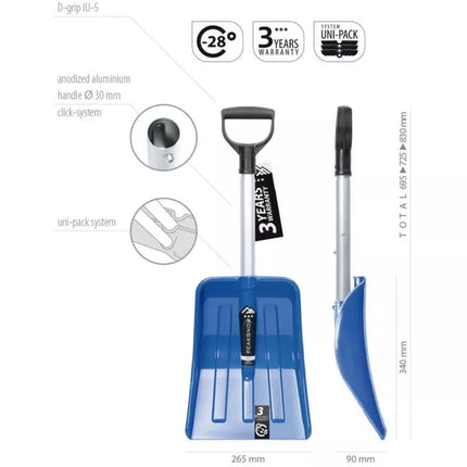 EVEREST teleskopinis automobilinis sniego kastuvas 68,5-71,5-82 cm