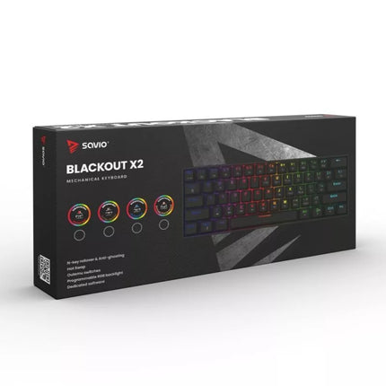 SAVIO MECHANINĖ KLAVIATŪRA BLACKOUT X2 OUTEMU RED HOT SWAP