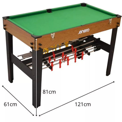 3-in-1 WOODEN TABLE FOR FOOTBALL, BILLIARDS, AIR HOOKUP 121x61x81CM