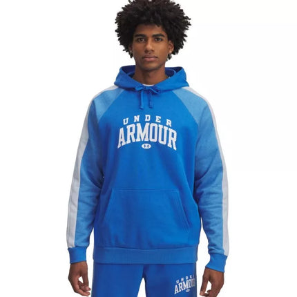 Vyriškas Under Armour Rival Fleece spalvotas džemperis su gobtuvu mėlynas 6003958 402