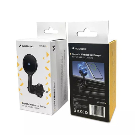 Wozinsky WCT5-6S4Y Automobilinis laikiklis su 15W Qi/MagSafe indukcine įkrova automobilio ventiliacijai - Juodas
