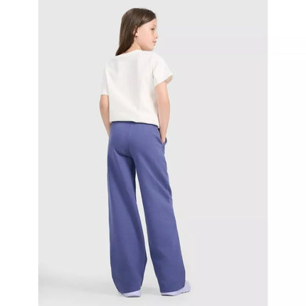 Girls' wide-leg sweatpants 4F 4FJRAW25TTROF1598-33S