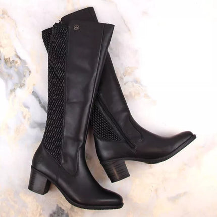 Rieker izoliuoti batai su gumine juosta, oda W Y2050-00 RKR638