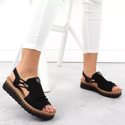 Comfortable Rieker W RKR677 black sandals