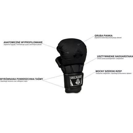 MMA treniruočių pirštinės M - Juodasis Meistras - Valor serija