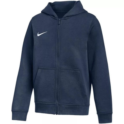 Nike Park 26 Fleece Džemperis su gobtuvu ir pilnu užtrauktuku vaikams, tamsiai mėlynas IB1232 410