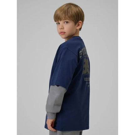 Boy's loose T-shirt with print 4F 4FJRSS26TTSHM3465-31S