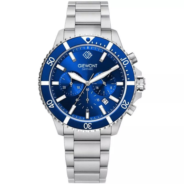 Men's Watch Giewont Chronograph Sapphire Silver Blue GW3970-B3