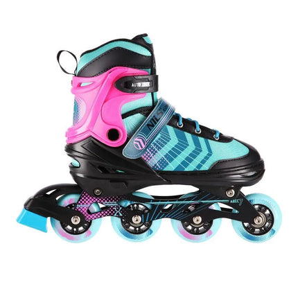 NH18192A 4in1 BLACK-PURPLE SIZE M(34-38) ROLLER SKATES WITH HOCKEY SLEEVE NILS EXTREME