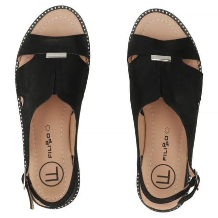 Women's black leather sandals Filippo DS4470
