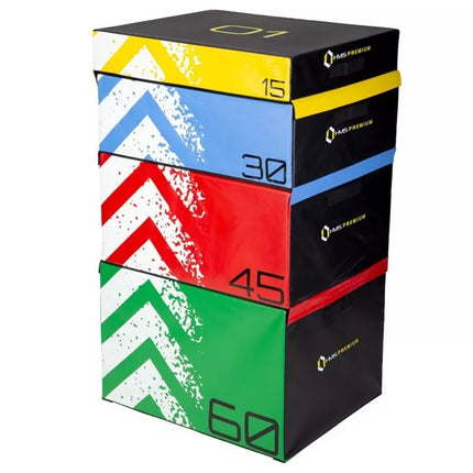 Set of four HMS Premium Plyometric Boxes PYBS01