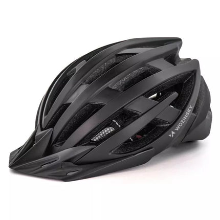 Wozinsky MTB Bike Helmet with Removable Visor and Rear USB Light L - Black
