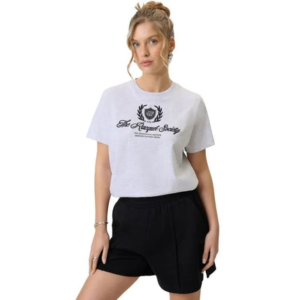 Women's T-shirt 4F F2738 cool light gray melange 4FWSS26TTSHF2738 27M