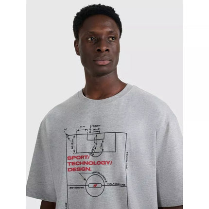 Men's oversize printed T-shirt 4F 4FRAW25TTSHM3257-27M