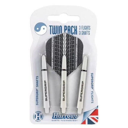 Harrows Twin Pack Supergrip shafts + Supergrip flights (white)