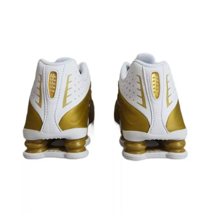 Nike Shox R4 Metalinis auksas Balta (GS) sportbačiai - CW2626-700