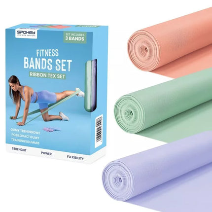 Spokey RIBBON TEX SET 3 vnt. treniruočių gumų rinkinys