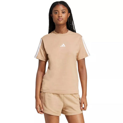 adidas Essentials marškinėliai su 3 juostelėmis iš medvilnės moterims JV7359