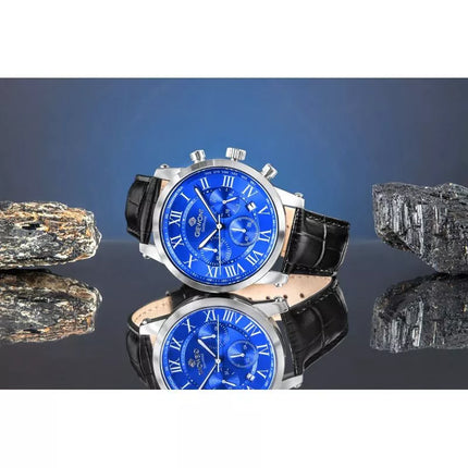 Giewont Chronograph Safyrinis Sidabrinis Mėlynas Vyriškas Laikrodis GW6260-A4