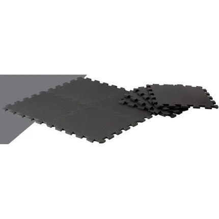 PUZZLE MAT FOR FITNESS EQUIPMENT 8 PCS 30x30x0.9 CM BLACK PURE 2 IMPROVE
