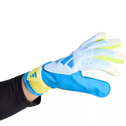 adidas Predator Training Goalkeeper Gloves White, Yellow, and Blue KA7786