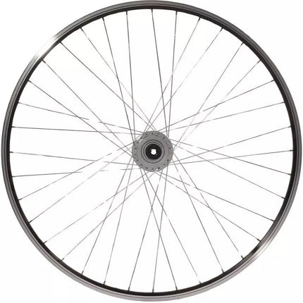 Priekinis 28 colių ratas su Shimano stebule, juodu ratlankiu