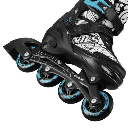 NH10907 4in1 ROLLER SKATES WITH EXTENDED HOCKEY BLADES TINTY GREEN SIZE M (35-38) NILS EXTREME