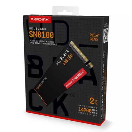 SSD WD Black SN8100 be radiatoriaus 2TB WDS200T1X0M