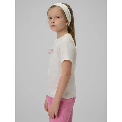 Girls' regular printed T-shirt 4F 4FJRSS26TTSHF3455-11S