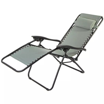 BLISS MULTIFUNCTIONAL FOLDABLE GARDEN DECHAIR WITH HEADREST, GRAY
