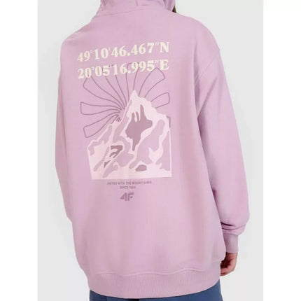Girls' sweatshirt with a hood, 4F 4FJWSS25TSWSF1482-52S