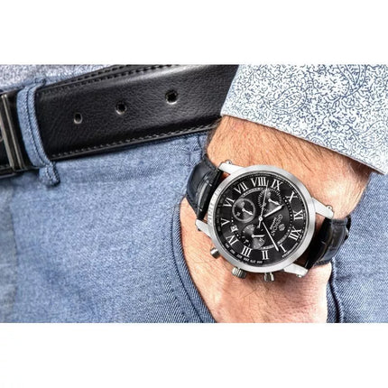 Men's Watch Giewont Chronograph Sapphire Silver Black GW6260-A2