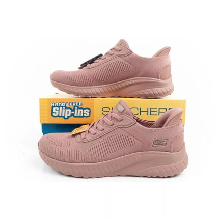 Skechers Bobs Squad-Chaos moteriški patogūs SLIP-INS rožiniai sportbačiai