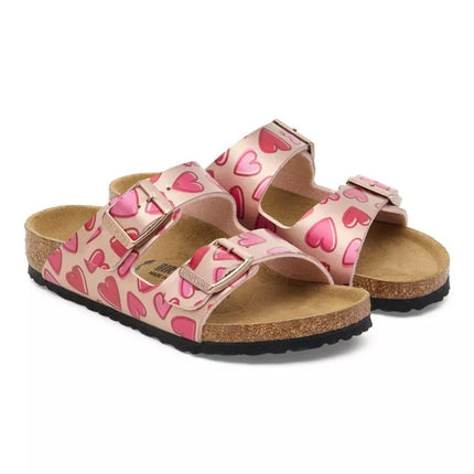 Birkenstock ARIZONA KIDS BS 1030434 ELECTRIC METALLIC COPPER HEARTS basutės (standartinis plotis)