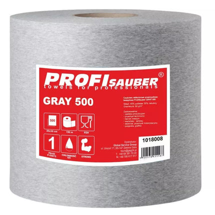 Pilka neaustinė pramoninė valymo šluostė ProfiSauber GRAY 500