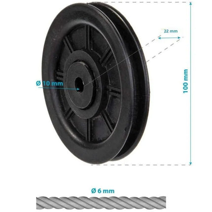 ROLLER fi 100MM FOR ATLAS ROPE fi 6MM ENERO FIT