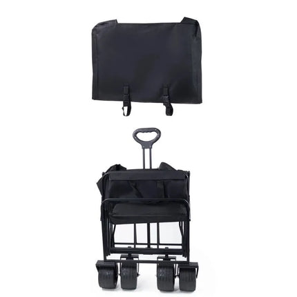 Wozinsky WZP-100 beach, tourist, garden trolley, durable, wide wheels, with safety net up to 100 kg - black