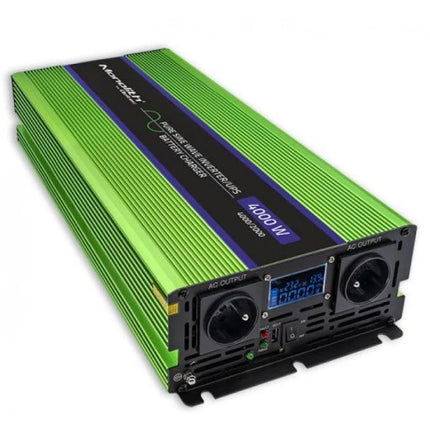 QOLTEC MONOLITH ĮTAMPOS KEITIKLIS | AKUMULIATORIAUS ĮKROVIKLIS | UPS | 2000W | 4000W | 12V Į 230V | GRYNAS SINUSAS | LCD