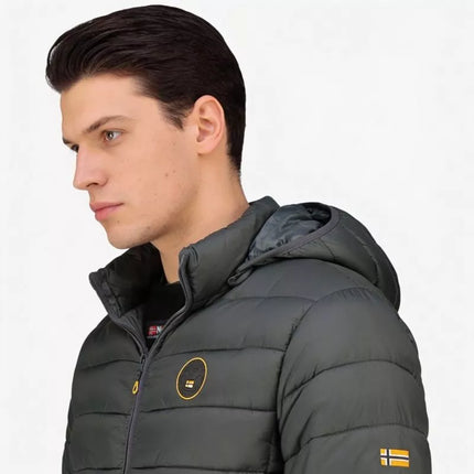 Geographical Norway men's jacket AMIGOMAP LONG HOOD DB DGREY MEN 233 DARK GRAY (WZ5086H/GN-GRIS FONCÉ)