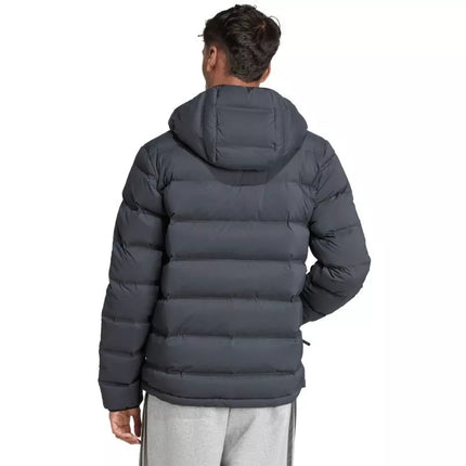 Men's adidas Helionic Climawarm Stretch Hooded Down Jacket Black JN2114