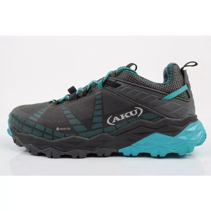 Aku Flyrock Gore-Tex moteriški patvarūs pilkai mėlyni trekingo sportiniai batai