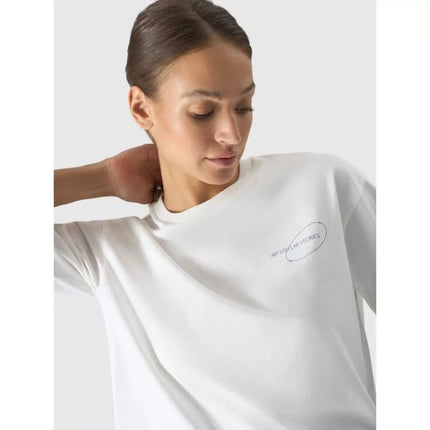 Women's oversize printed T-shirt 4F 4FRSS24TTSHF2089-11S
