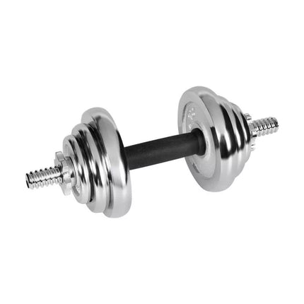 REBEL ACTIVE ADJUSTABLE CHROME DUMBBELLS IN CASE WITH BAR, 20 KG SET