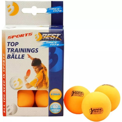 Oranžiniai stalo teniso kamuoliukai treniruočių, 6 vnt. BEST SPORTING