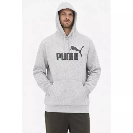 Puma men's gray fashionable cotton kangaroo sports hoodie