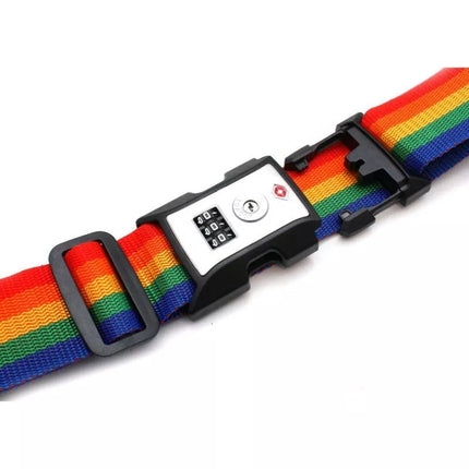 UNIVERSAL SECURITY STRAP FOR SUITCASE 180x5CM WITH PROWORLD CODE MULTICOLOR