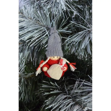Dekoratyvinė lėlė su rankine, raudona mergaitė, 7.5 cm