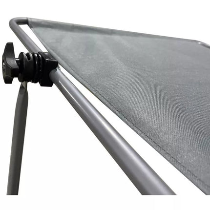 FOLDABLE BEACH CHAIR WITH CANOPY ON WHEELS 116x62x62-90CM GRAY