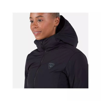 Juoda sutirštinto pašiltinimo striukė su gobtuvu W Opside Hoodie Rossignol